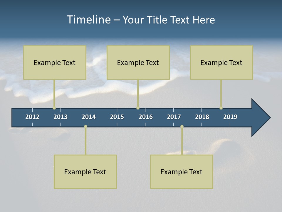 Footprints In The Sand On A Beach With Waves PowerPoint Template