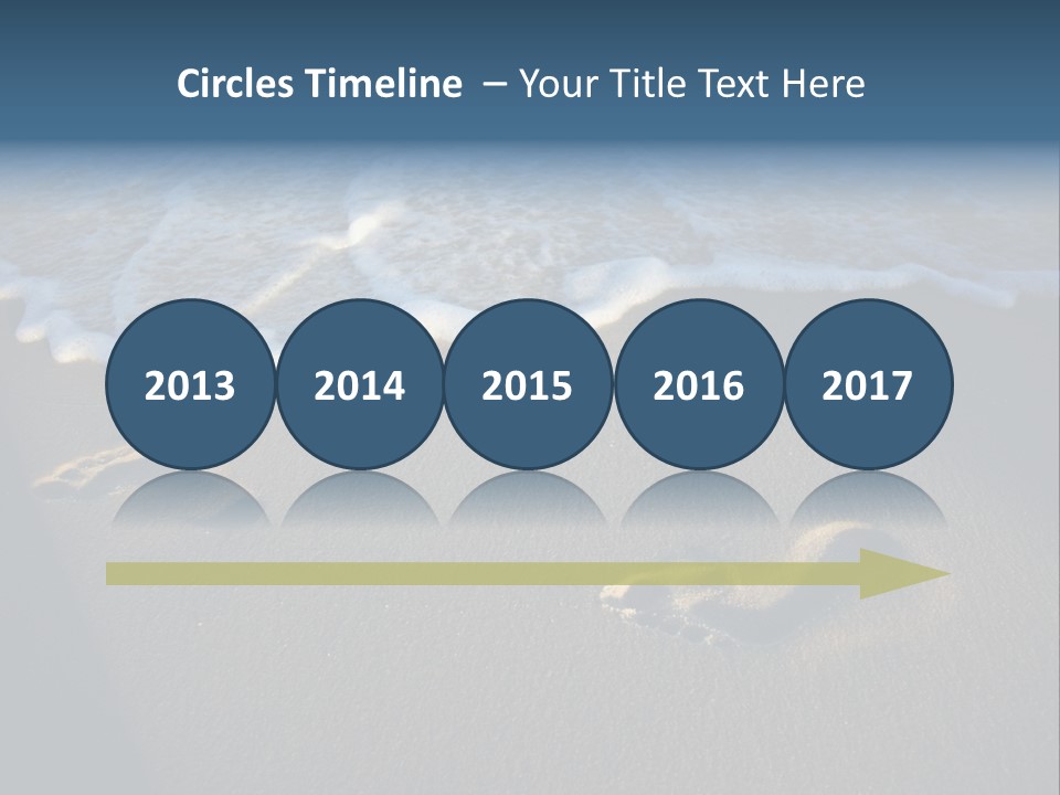 Footprints In The Sand On A Beach With Waves PowerPoint Template