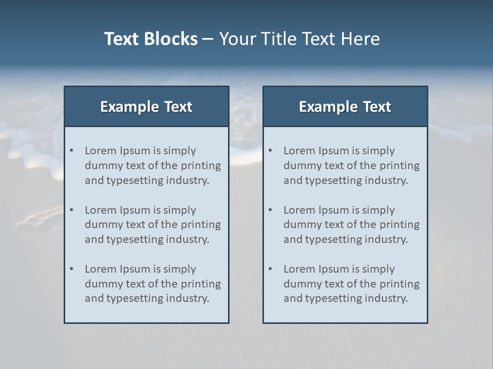 Footprints In The Sand On A Beach With Waves PowerPoint Template