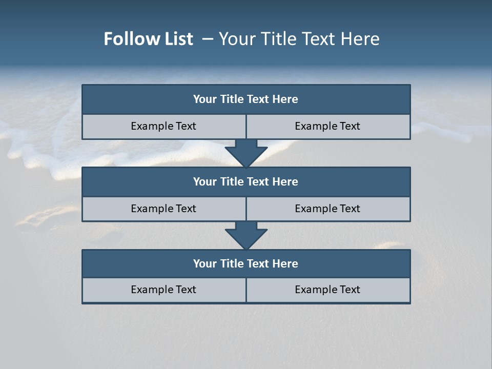 Footprints In The Sand On A Beach With Waves PowerPoint Template