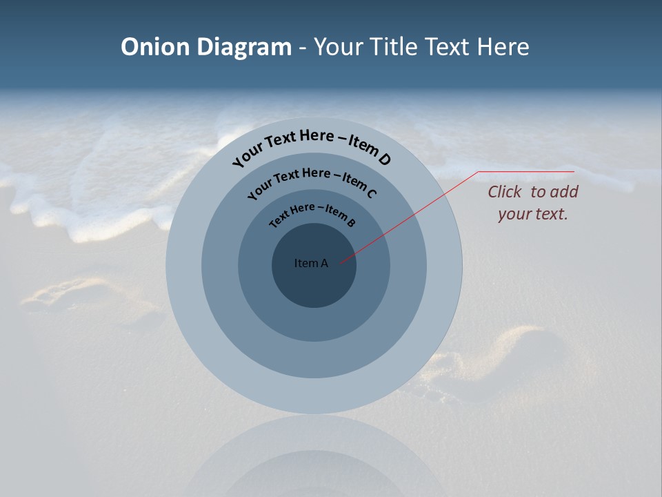 Footprints In The Sand On A Beach With Waves PowerPoint Template
