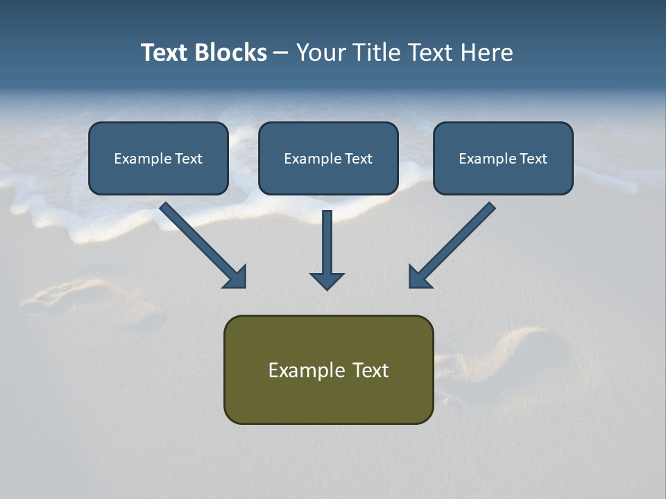 Footprints In The Sand On A Beach With Waves PowerPoint Template