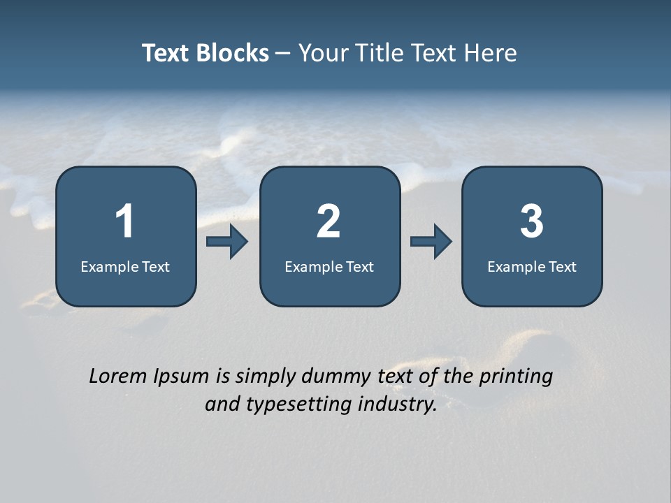 Footprints In The Sand On A Beach With Waves PowerPoint Template
