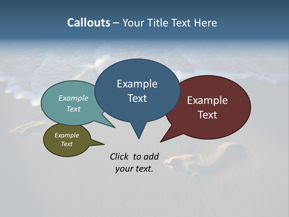 Footprints In The Sand On A Beach With Waves PowerPoint Template