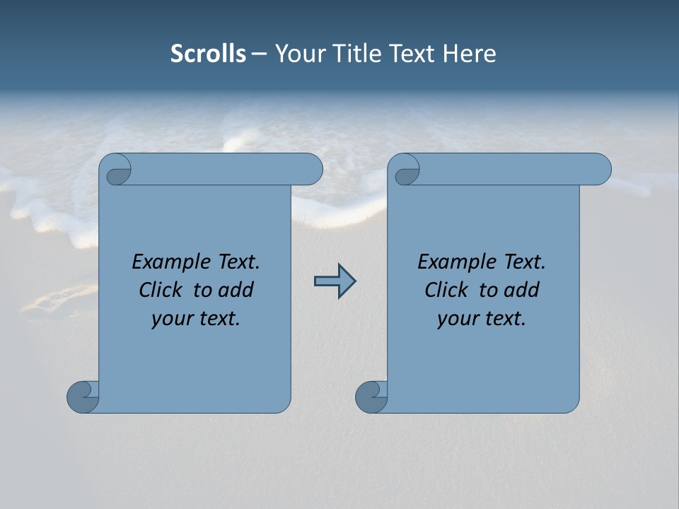 Footprints In The Sand On A Beach With Waves PowerPoint Template