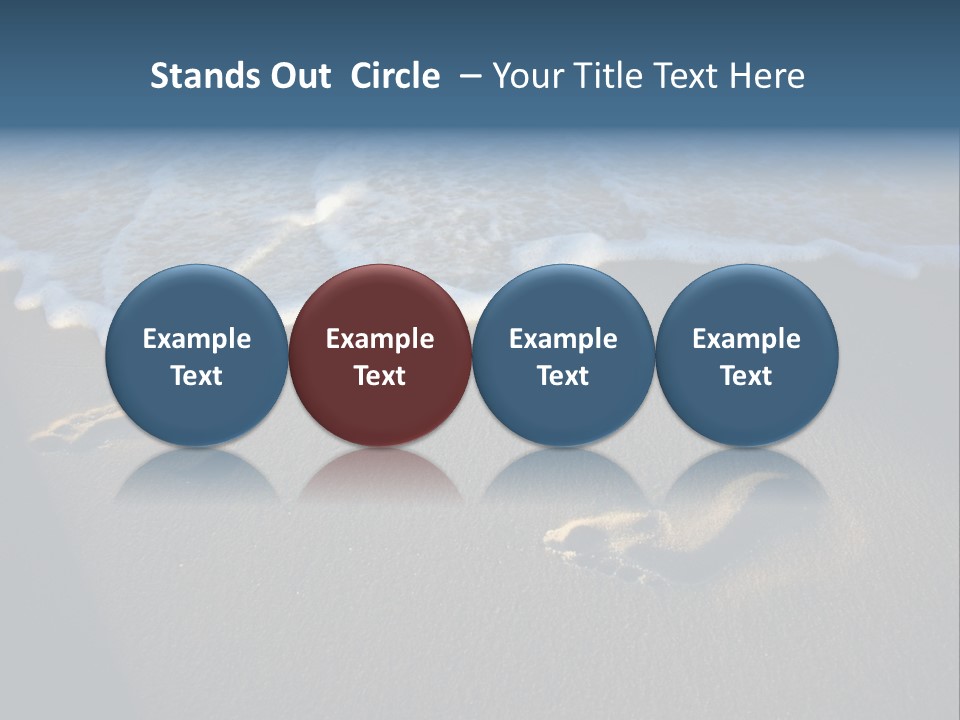 Footprints In The Sand On A Beach With Waves PowerPoint Template