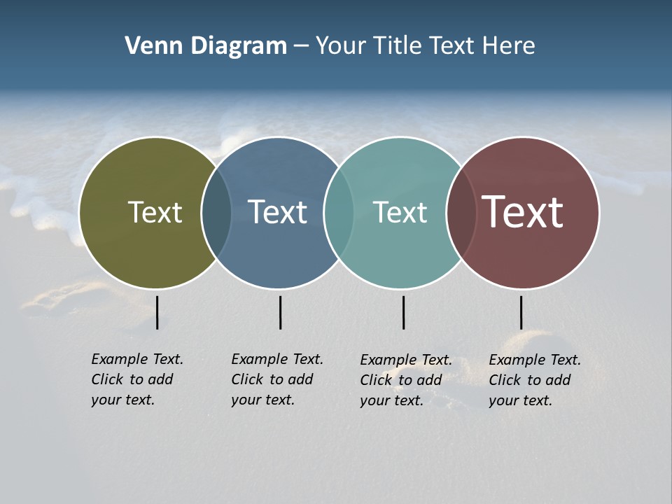 Footprints In The Sand On A Beach With Waves PowerPoint Template