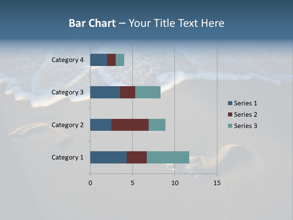 Footprints In The Sand On A Beach With Waves PowerPoint Template
