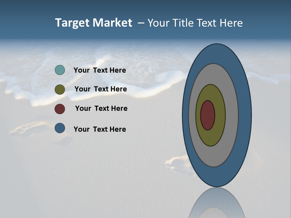 Footprints In The Sand On A Beach With Waves PowerPoint Template