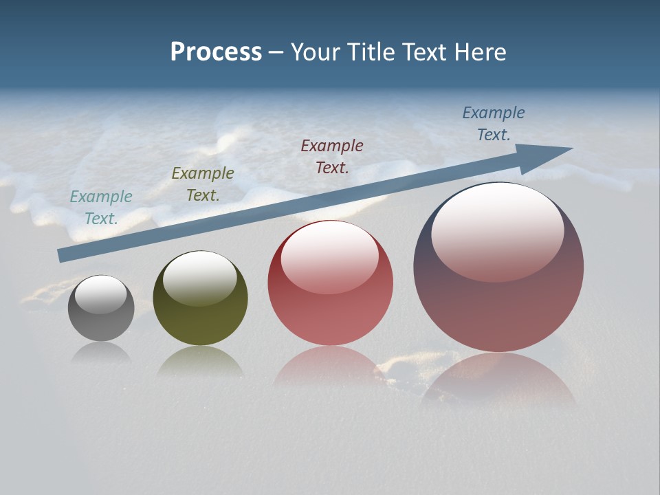 Footprints In The Sand On A Beach With Waves PowerPoint Template