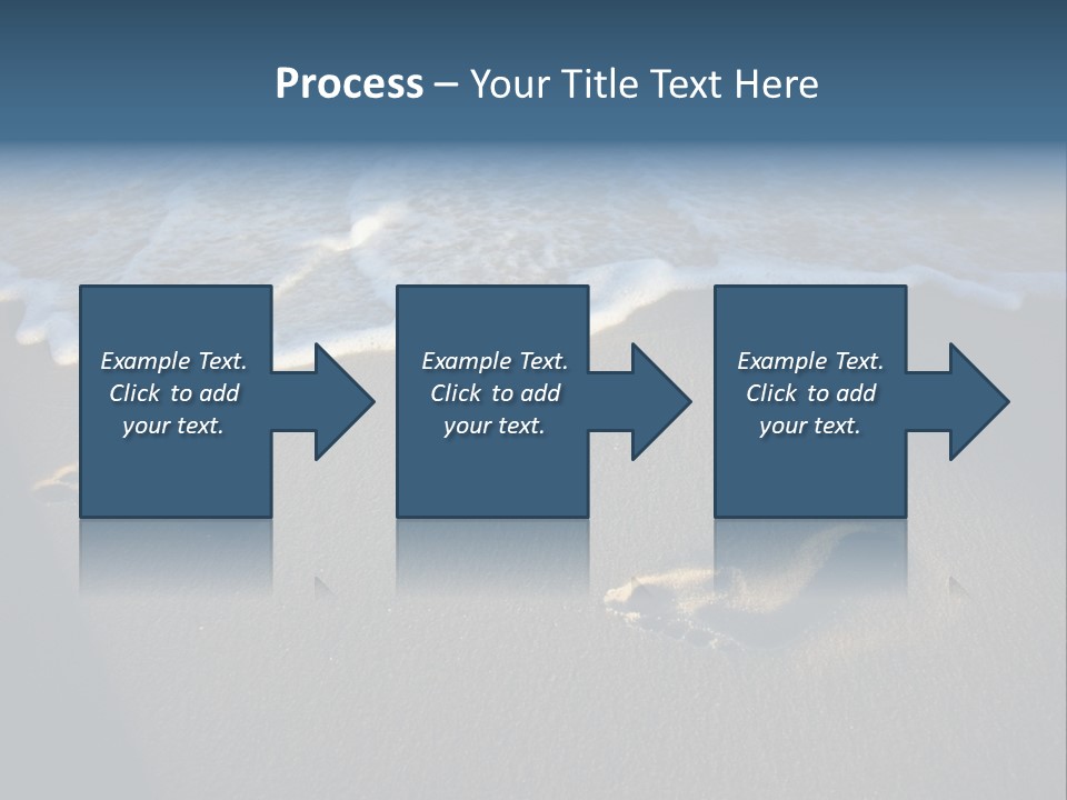 Footprints In The Sand On A Beach With Waves PowerPoint Template