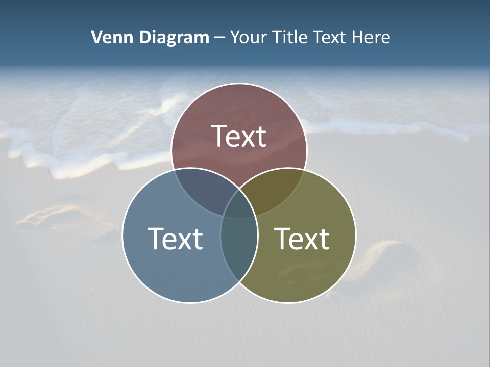 Footprints In The Sand On A Beach With Waves PowerPoint Template