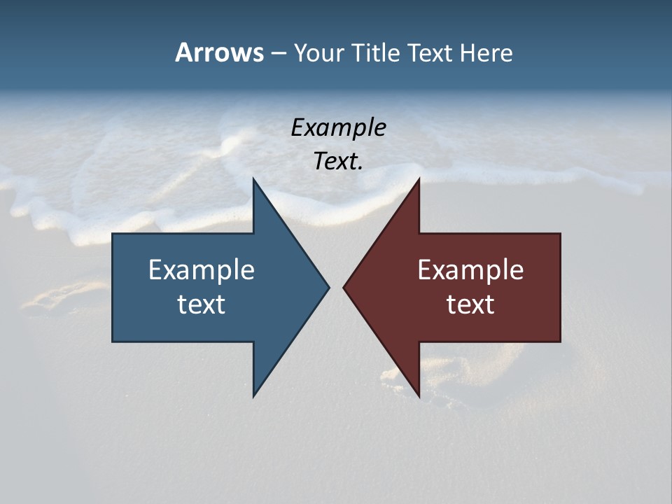 Footprints In The Sand On A Beach With Waves PowerPoint Template