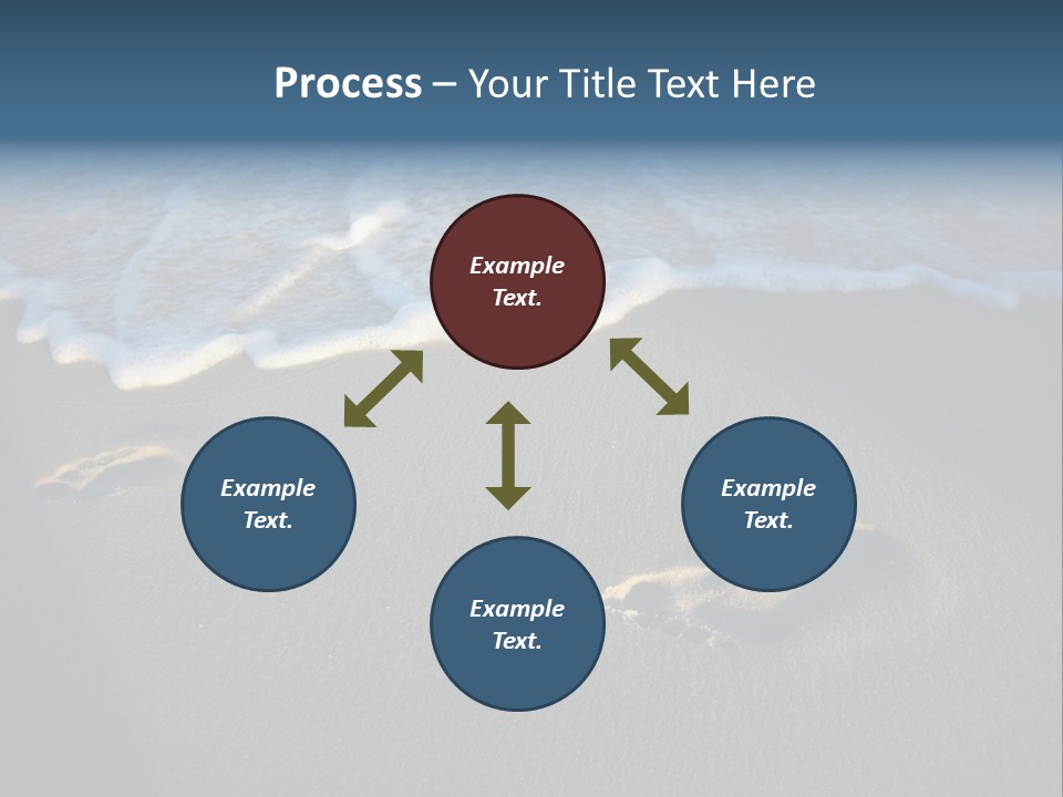 Footprints In The Sand On A Beach With Waves PowerPoint Template