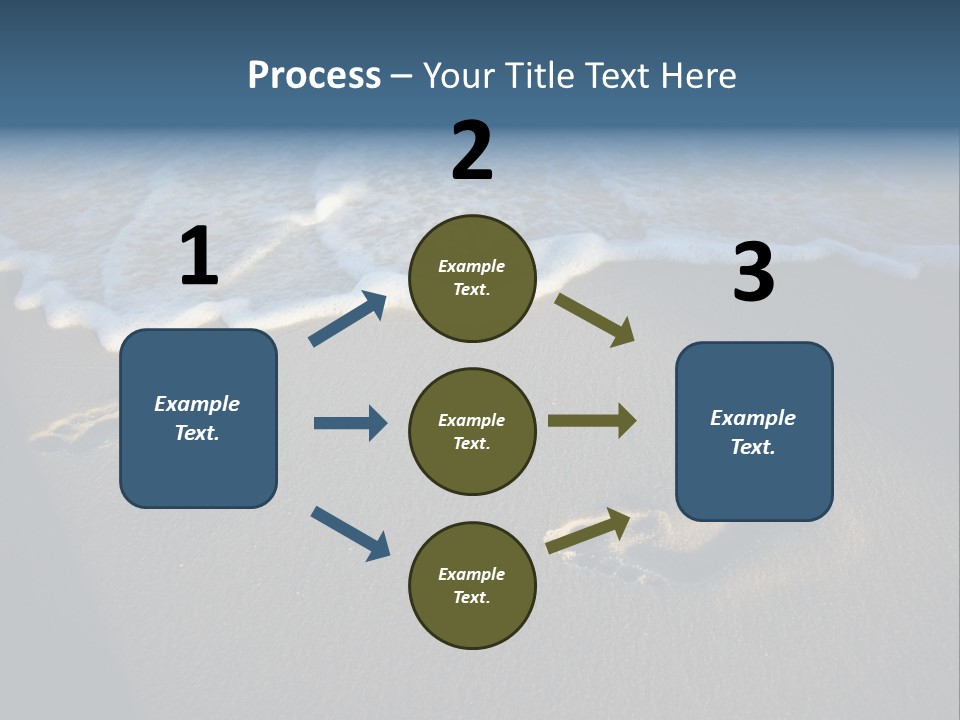 Footprints In The Sand On A Beach With Waves PowerPoint Template