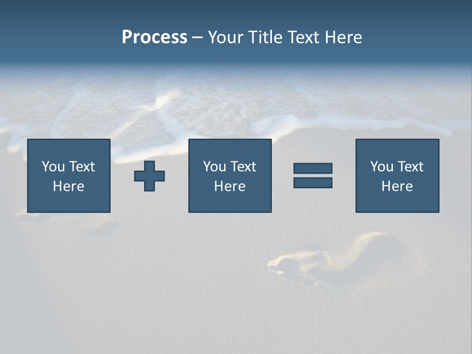 Footprints In The Sand On A Beach With Waves PowerPoint Template