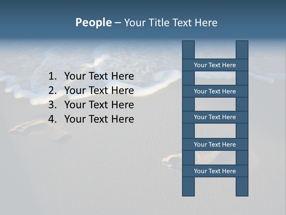 Footprints In The Sand On A Beach With Waves PowerPoint Template