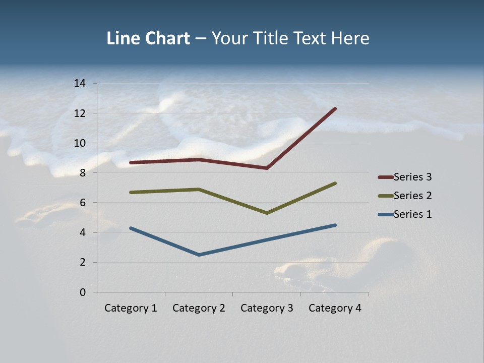 Footprints In The Sand On A Beach With Waves PowerPoint Template