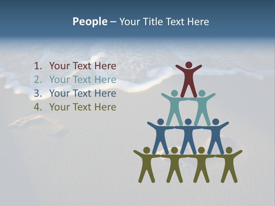 Footprints In The Sand On A Beach With Waves PowerPoint Template