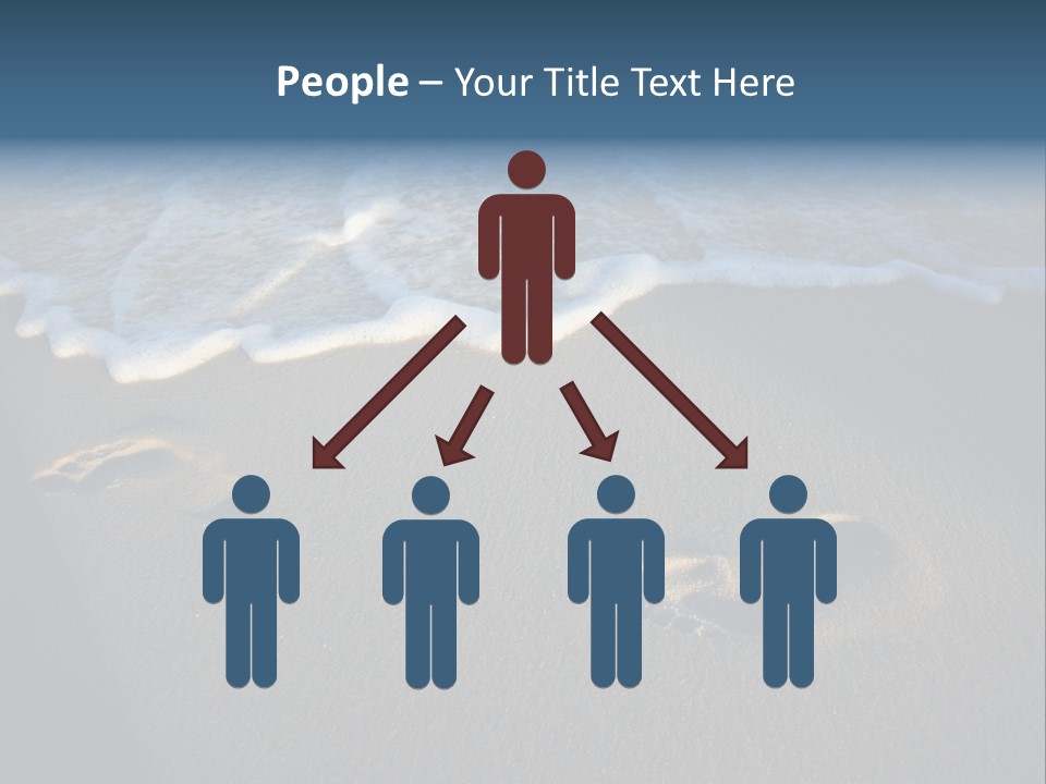 Footprints In The Sand On A Beach With Waves PowerPoint Template