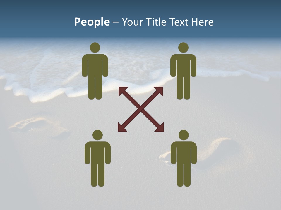 Footprints In The Sand On A Beach With Waves PowerPoint Template