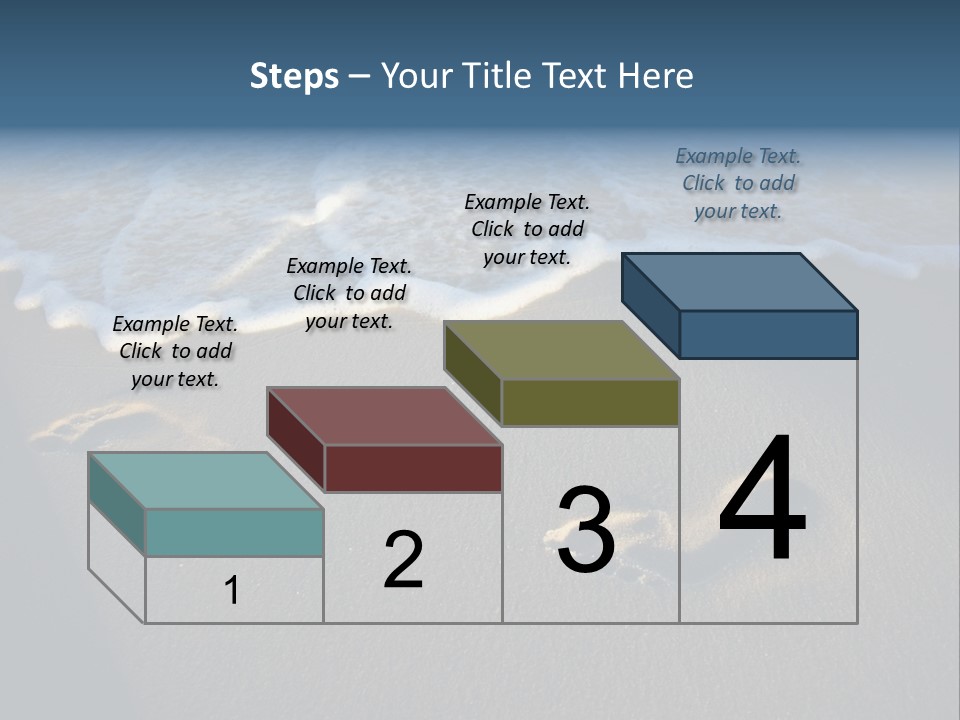 Footprints In The Sand On A Beach With Waves PowerPoint Template