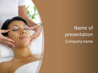A Woman Getting A Massage At A Spa PowerPoint Template