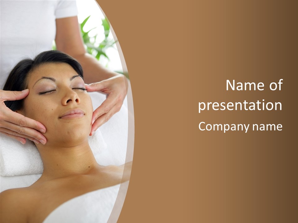 A Woman Getting A Massage At A Spa PowerPoint Template