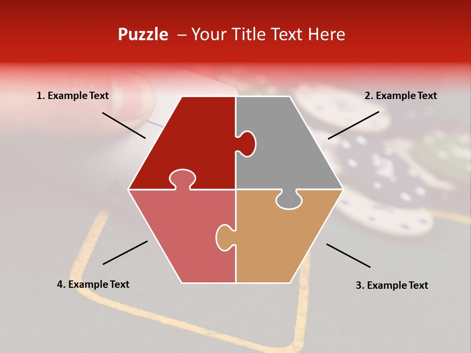 A Hand Holding A Playing Card Over A Casino Table PowerPoint Template