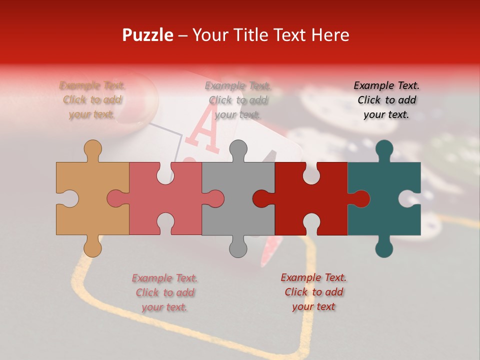 A Hand Holding A Playing Card Over A Casino Table PowerPoint Template