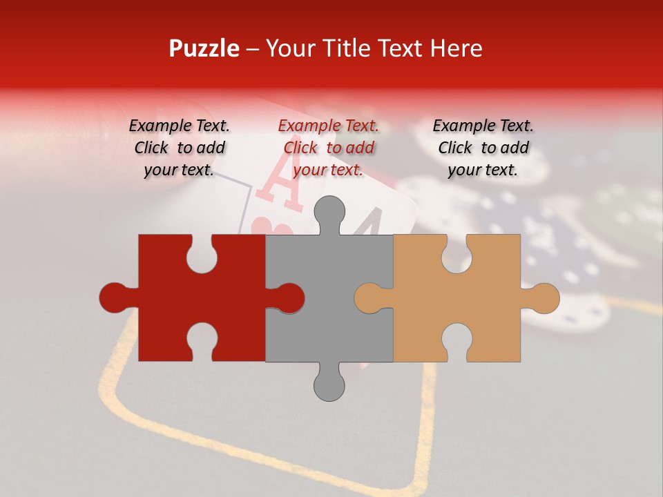 A Hand Holding A Playing Card Over A Casino Table PowerPoint Template