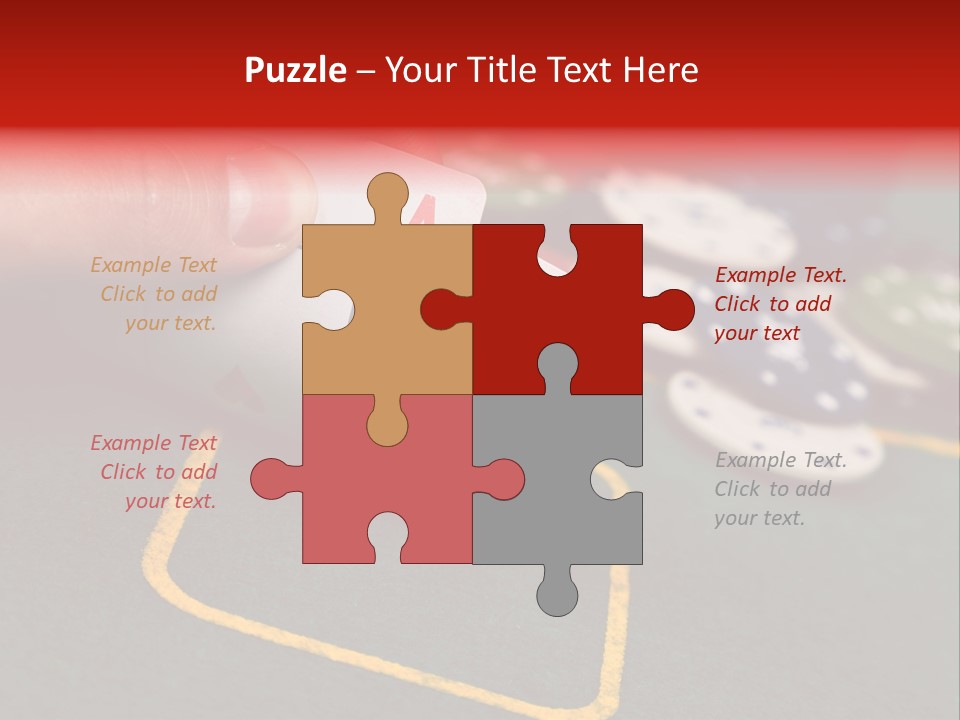 A Hand Holding A Playing Card Over A Casino Table PowerPoint Template