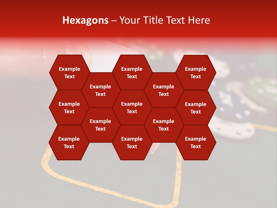 A Hand Holding A Playing Card Over A Casino Table PowerPoint Template