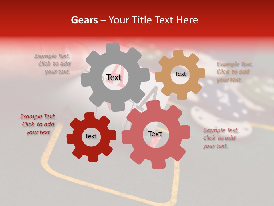 A Hand Holding A Playing Card Over A Casino Table PowerPoint Template