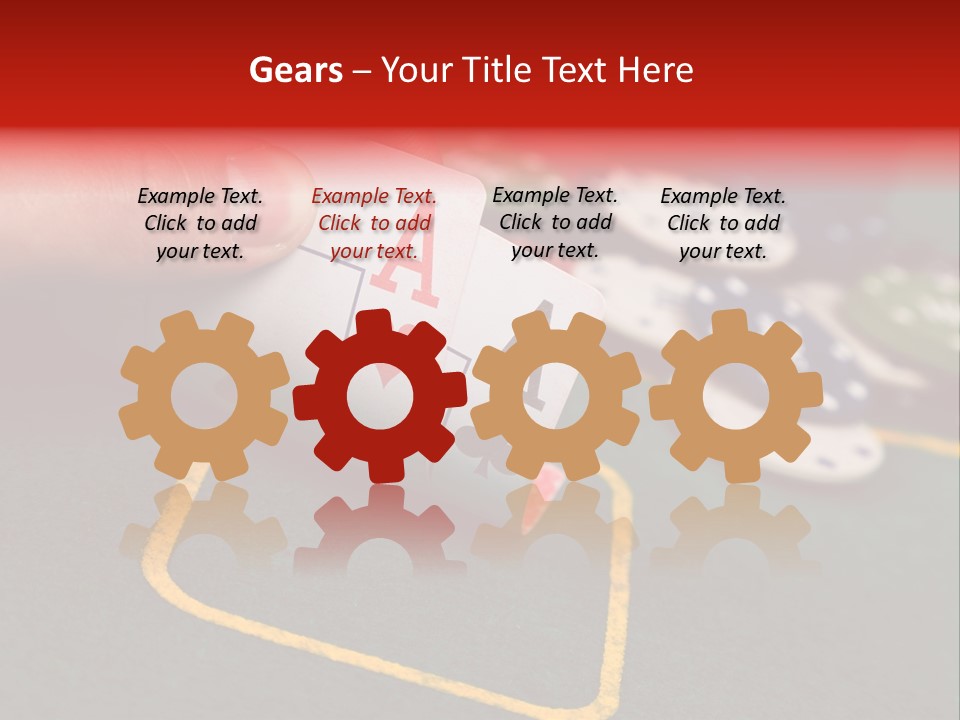 A Hand Holding A Playing Card Over A Casino Table PowerPoint Template