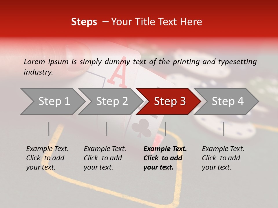A Hand Holding A Playing Card Over A Casino Table PowerPoint Template