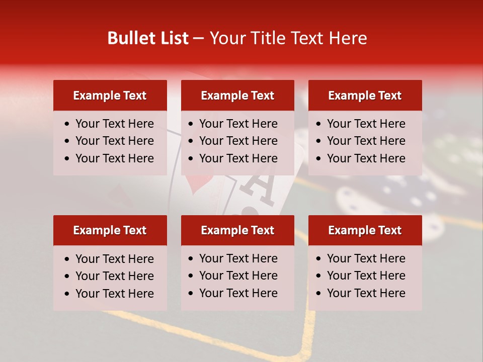 A Hand Holding A Playing Card Over A Casino Table PowerPoint Template