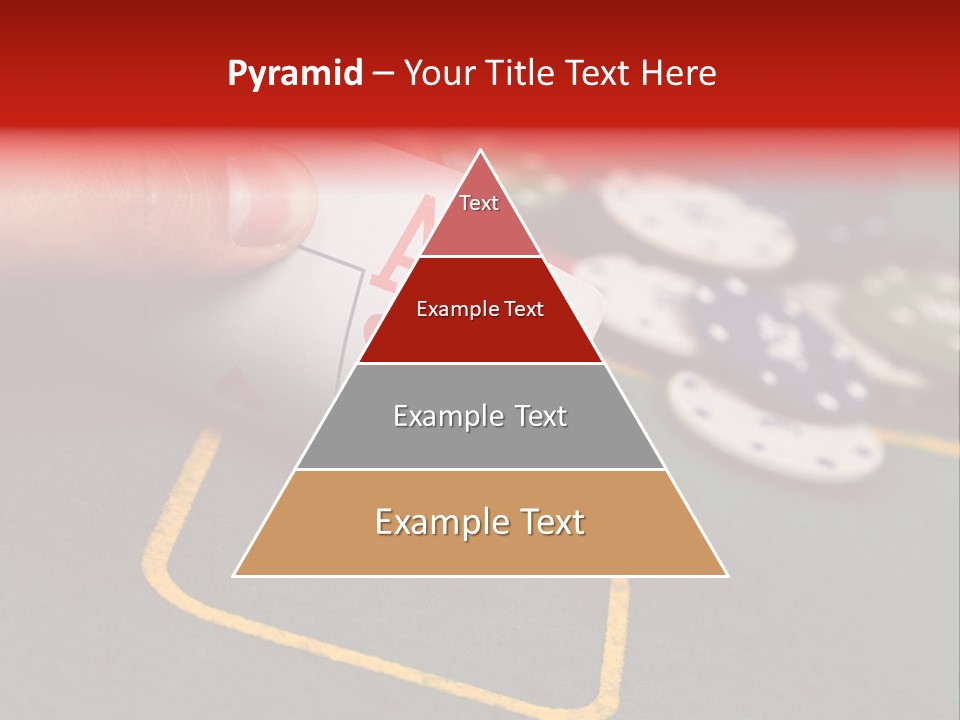 A Hand Holding A Playing Card Over A Casino Table PowerPoint Template