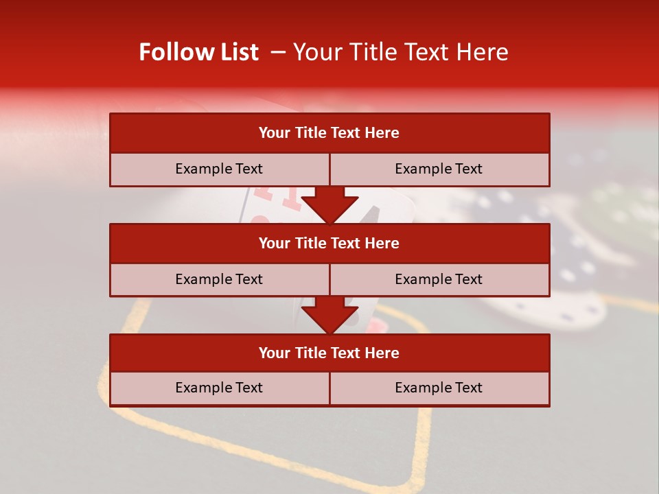 A Hand Holding A Playing Card Over A Casino Table PowerPoint Template