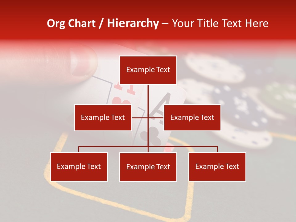 A Hand Holding A Playing Card Over A Casino Table PowerPoint Template