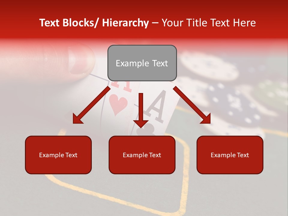 A Hand Holding A Playing Card Over A Casino Table PowerPoint Template