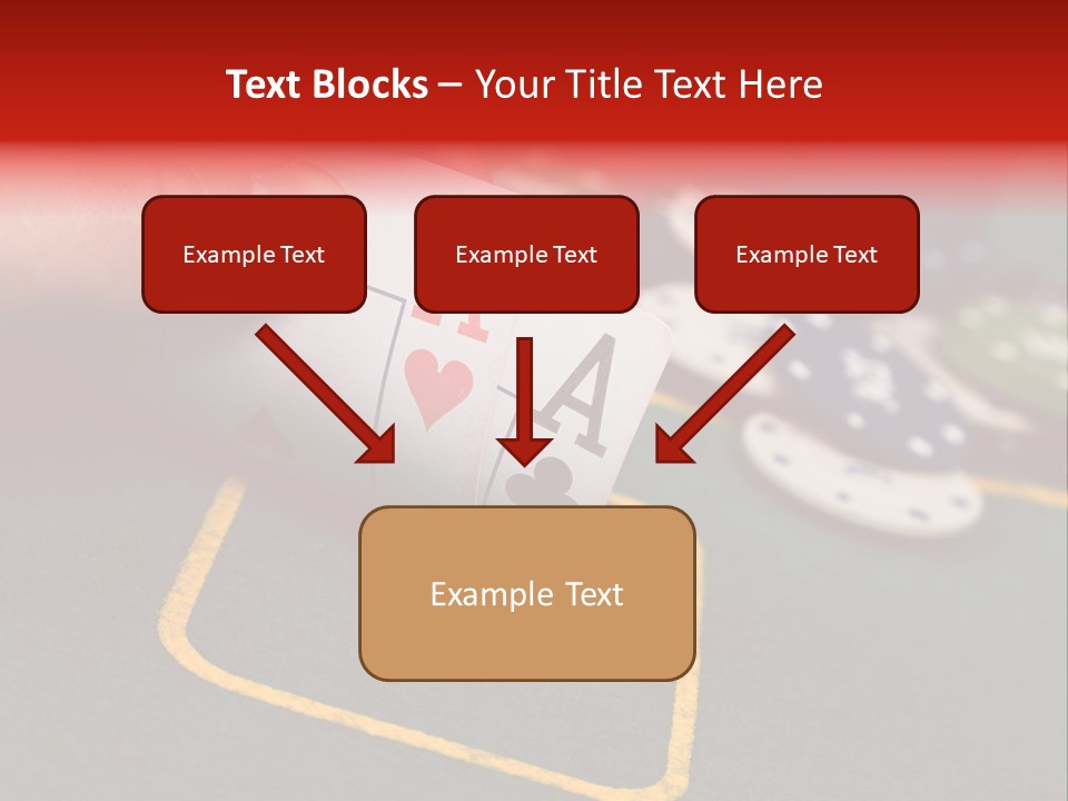 A Hand Holding A Playing Card Over A Casino Table PowerPoint Template