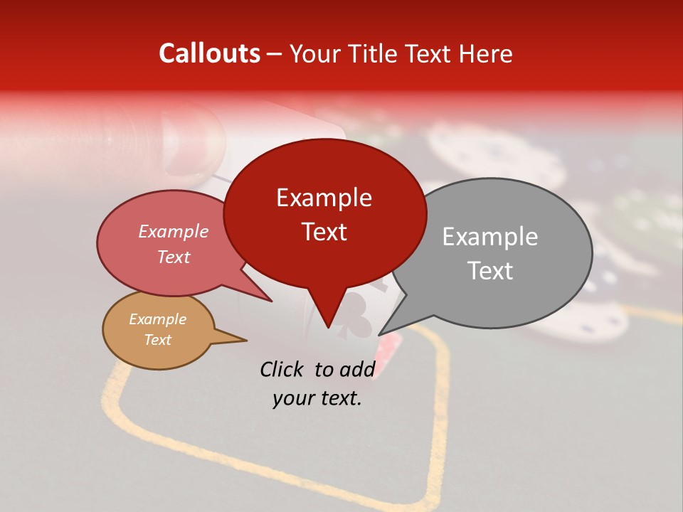 A Hand Holding A Playing Card Over A Casino Table PowerPoint Template