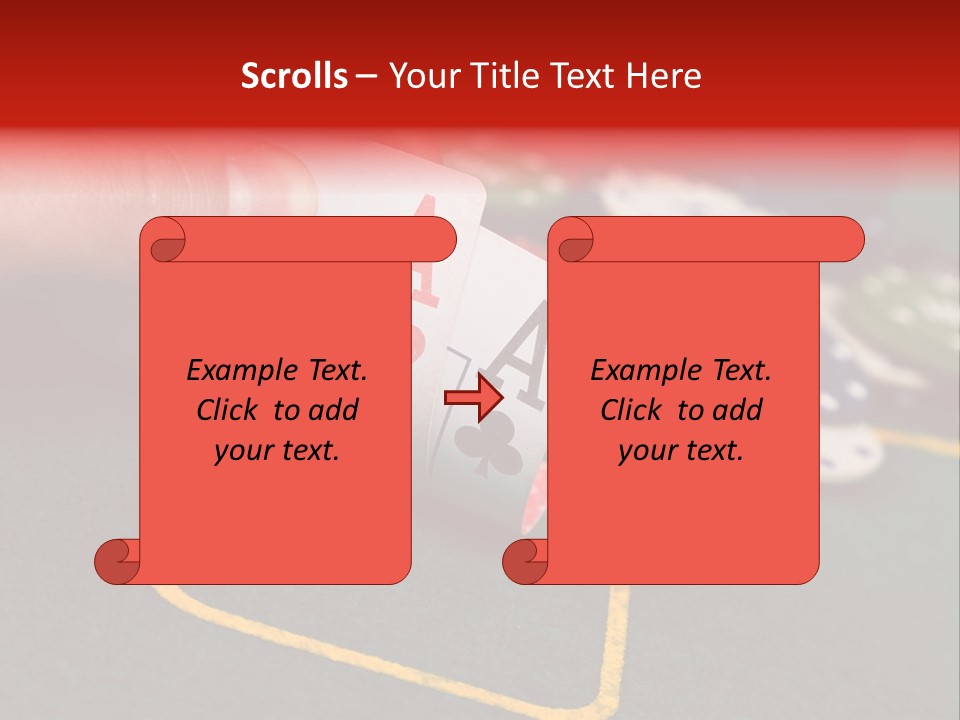 A Hand Holding A Playing Card Over A Casino Table PowerPoint Template