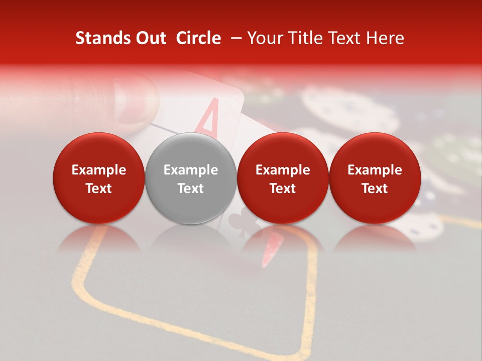 A Hand Holding A Playing Card Over A Casino Table PowerPoint Template