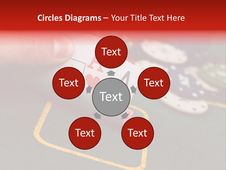 A Hand Holding A Playing Card Over A Casino Table PowerPoint Template