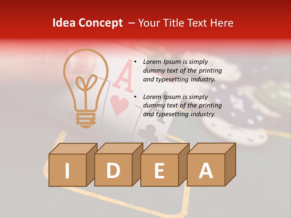 A Hand Holding A Playing Card Over A Casino Table PowerPoint Template