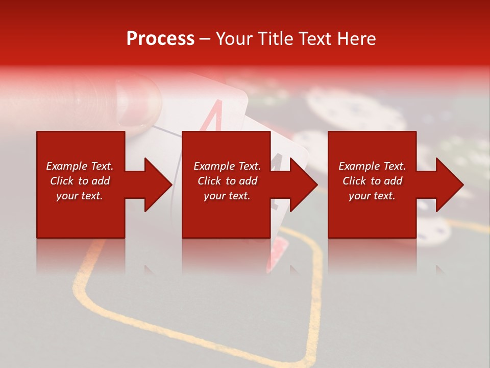 A Hand Holding A Playing Card Over A Casino Table PowerPoint Template