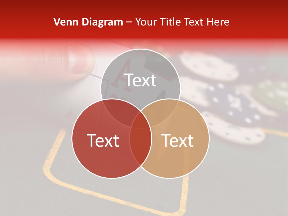 A Hand Holding A Playing Card Over A Casino Table PowerPoint Template