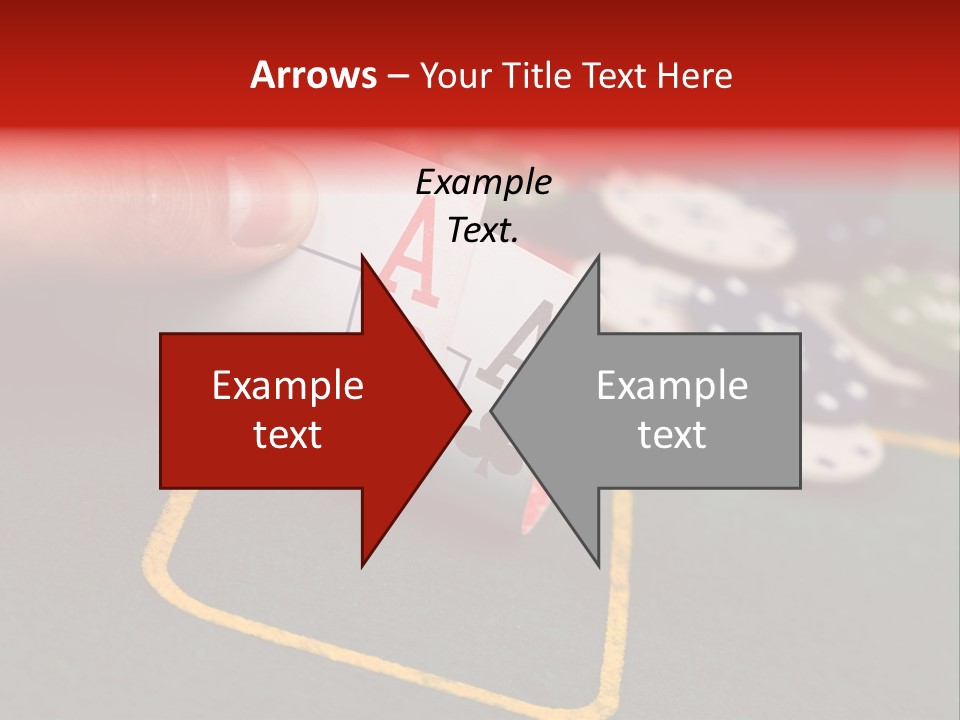 A Hand Holding A Playing Card Over A Casino Table PowerPoint Template